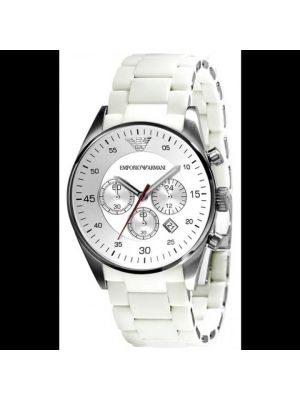 Emporio Armani Chronograph Sport White Dial Mens Watch