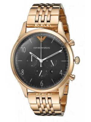 Emporio Armani Men's RoseGold Black Dial Watch