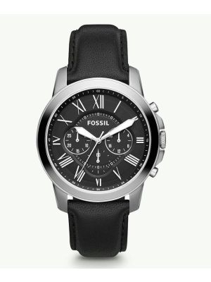 Fossil Grant Chronograph Black Leather Watch