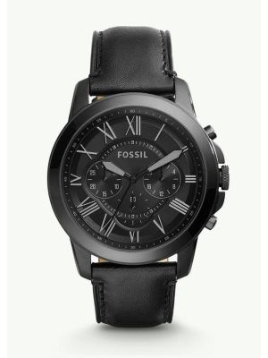 Fossil Grant Chronograph Black Leather Watch