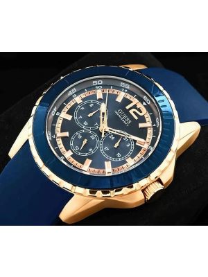 Gc Blue and Rose Gold-Tone Watch