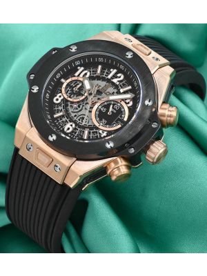 Hublot Big Bang Unico King Gold Black Rubber Strap Watch