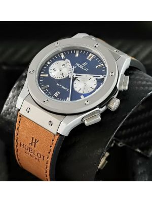 Hublot Classic Fusion Blue Dial Mens Titanium Black Dial Watches