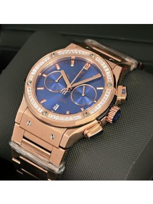 Hublot Classic Fusion Chronograph Diamond Bezel Blue Dial  watches in Pakistan