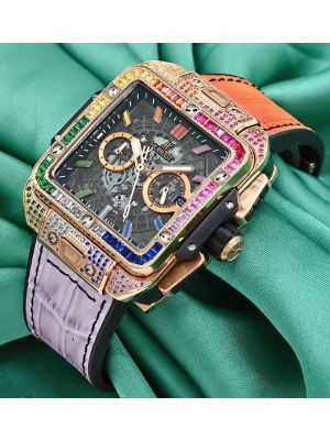 Hublot Square Bang Unico King Gold Rainbow Watch
