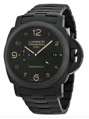 Panerai Luminor 1950 Tuttonero GMT Black Dial Black Ceramic Men's Watch