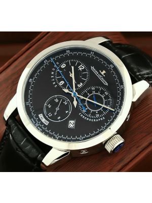 Jaeger-LeCoultre Duometre a Chronographe LE Manual White Gold Black Dial Watch