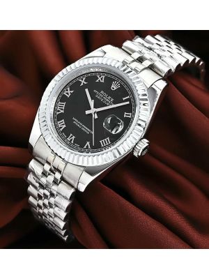 Rolex Men's Datejust Black Dial Watch