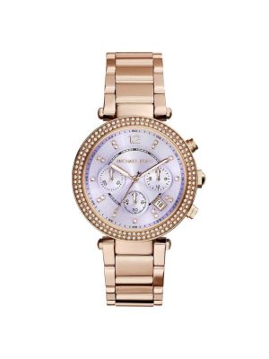 Michael Kors Women’s Rose Gold Tone Purple Dial Chrono