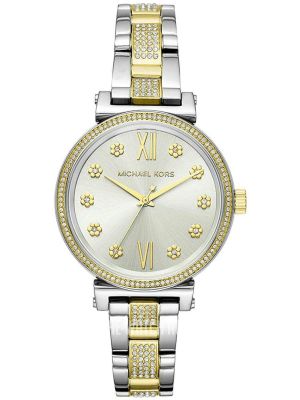 Michael Kors Sofie Crystal Silver Dial Two-Tone Ladies Watch