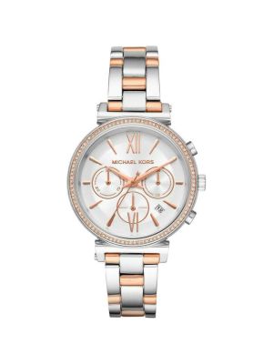Michael Kors Sofie Rose Gold Tone and Stainless Steel Chronograph Ladies Watch