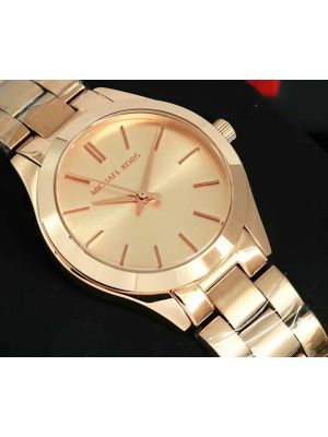 Michael Kors Women's Mini Slim Runway Rose Gold-Tone Watch