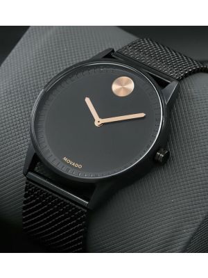 Movado Bold Black Mesh Band Watch 