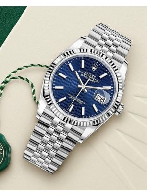 New 2021 Rolex Datejust 41 Blue Fluted Motif Dial Watch