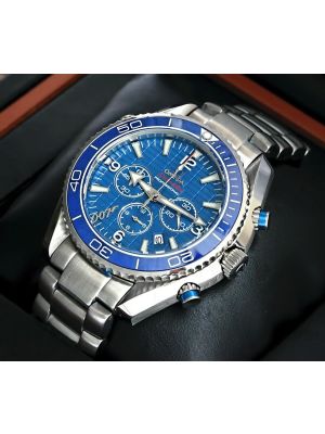 Omega Seamaster Planet Ocean Skyfall James Bond 007 Edition Chronograph Blue Dial Watch 