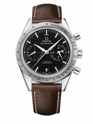 Omega Speedmaster 57 Co-Axial Brown Strap Watch 