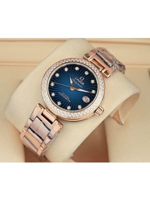 Omega Ladymatic Blue Dial Rose Gold Watches in Karachi