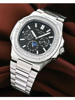 Patek Philippe Nautilus Perpetual Calendar Diamond Bezel Watch