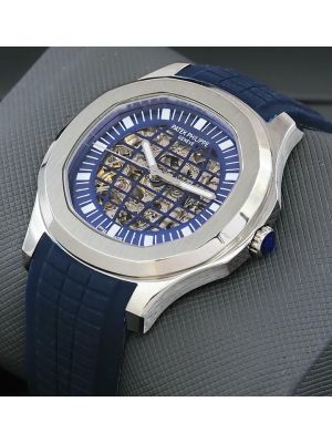 Patek Philippe Nautilus Skeleton Dial Blue Straps Watch