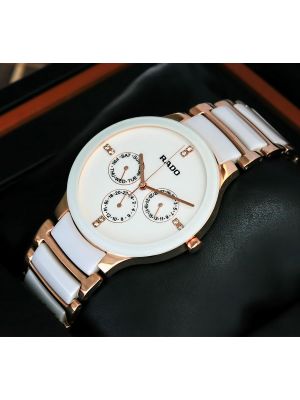 Rado Centrix White Ceramic And Rose Gold Steel   watches prices in Pakistan