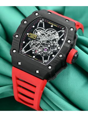 Richard Mille Men's RM 35-02 Carbon TPT Red Straps Watch
