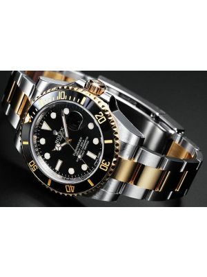 Rolex Submariner Black Index Dial Two Tone Swiss Watch