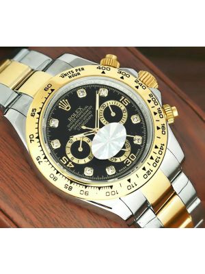 ROLEX Cosmograph Daytona Black Diamond Dial Watch
