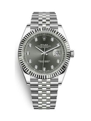 Rolex Datejust 41  Diamond Rhodium Dial Swiss Watch