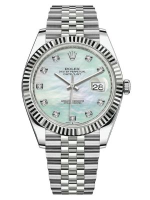 Rolex Datejust Silver Diamond Dial Watches 