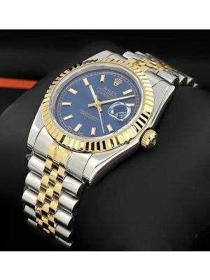 Rolex Datejust Blue Index Dial Jubilee Bracelet Mens Watch