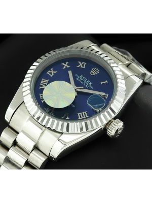 Rolex Datejust Blue Roman Numeral Dial Watch