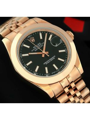 Rolex Datejust Gold Black Dial Watch 2021