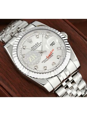 Rolex Datejust  Silver Diamond Dial Watch