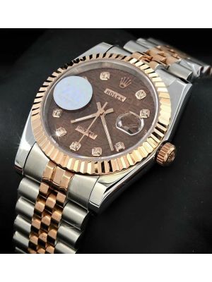 Rolex Datejust Two Tone Brown Computer Dial Watch 