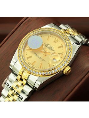 Rolex Datejust Two Tone Diamond Bezel Watch
