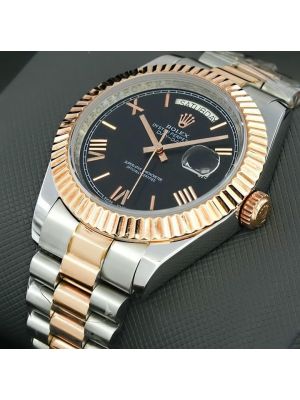 Rolex Day-Date 40 Two Tone Black Dial Watch