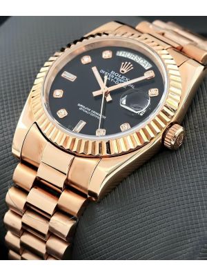 Rolex Day-Date Black Dial Everose Gold watches