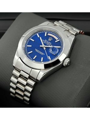 Rolex Day-Date Blue Stripe Motif Index Dial Wach