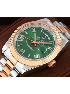 Rolex Day-Date Green Roman Dial Swiss Watch