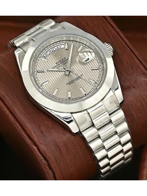 Rolex Day-Date Stripe motif Dial Watch