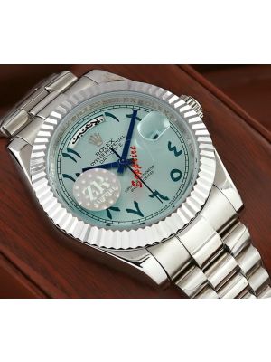 Rolex Day Date Ice Blue Arabic Dial Swiss Watch
