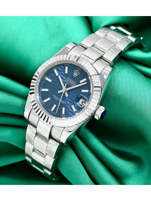 Rolex ladies Datejust Blue Motif Dial Watch