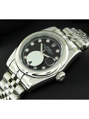 Rolex Lady-Datejust Black Diamond Dial Watch