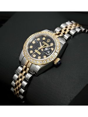 Rolex Lady Datejust 26 Black Computer Dial Two Tone Men Watch