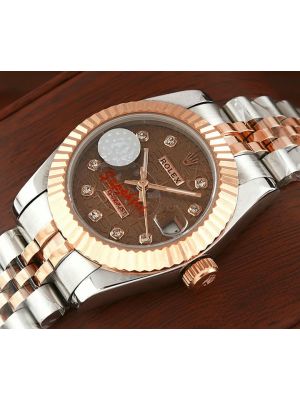 Rolex Lady Datejust Two Tone Brown Computer Dial Swiss Watch