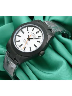 Rolex Milgauss Black PVD with White Dial Watch