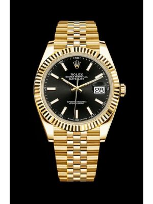 Rolex Oyster Perpetual Datejust 41 Black Dial Gold Tone Men Watches