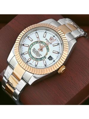 Rolex Sky-Dweller Two Tone White Dial Watch