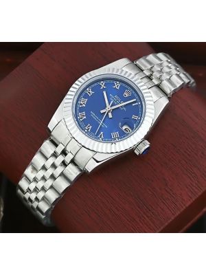 Rolex Ladies Datejust Blue Roman Dial Jubilee Watch