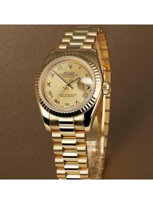 Rolex Womens Datejust Yellow Gold  replica Watch